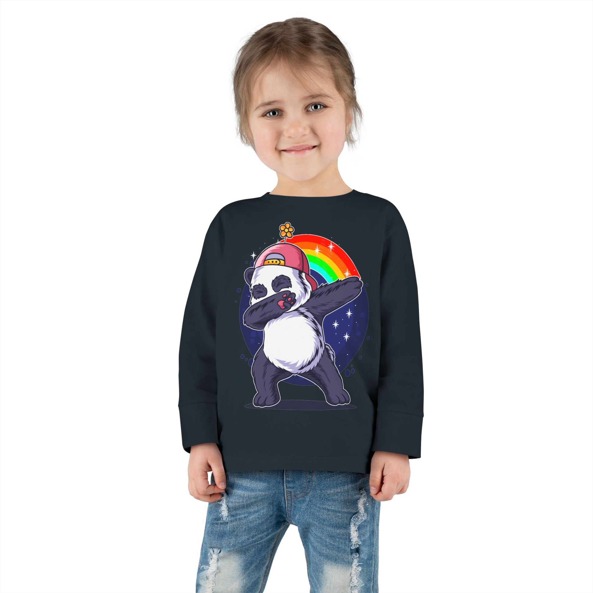 Adorable Panda Long Sleeve Tee for Toddlers - Cute, Funny, Stylish, Comfortable, Perfect for Playtime or Gifts