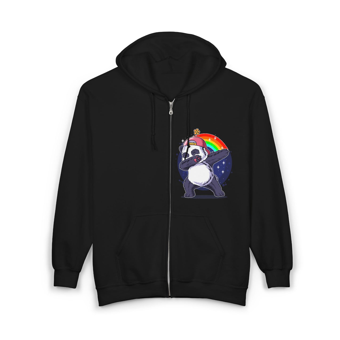 Panda Dabbing Rainbow Zip Hoodie