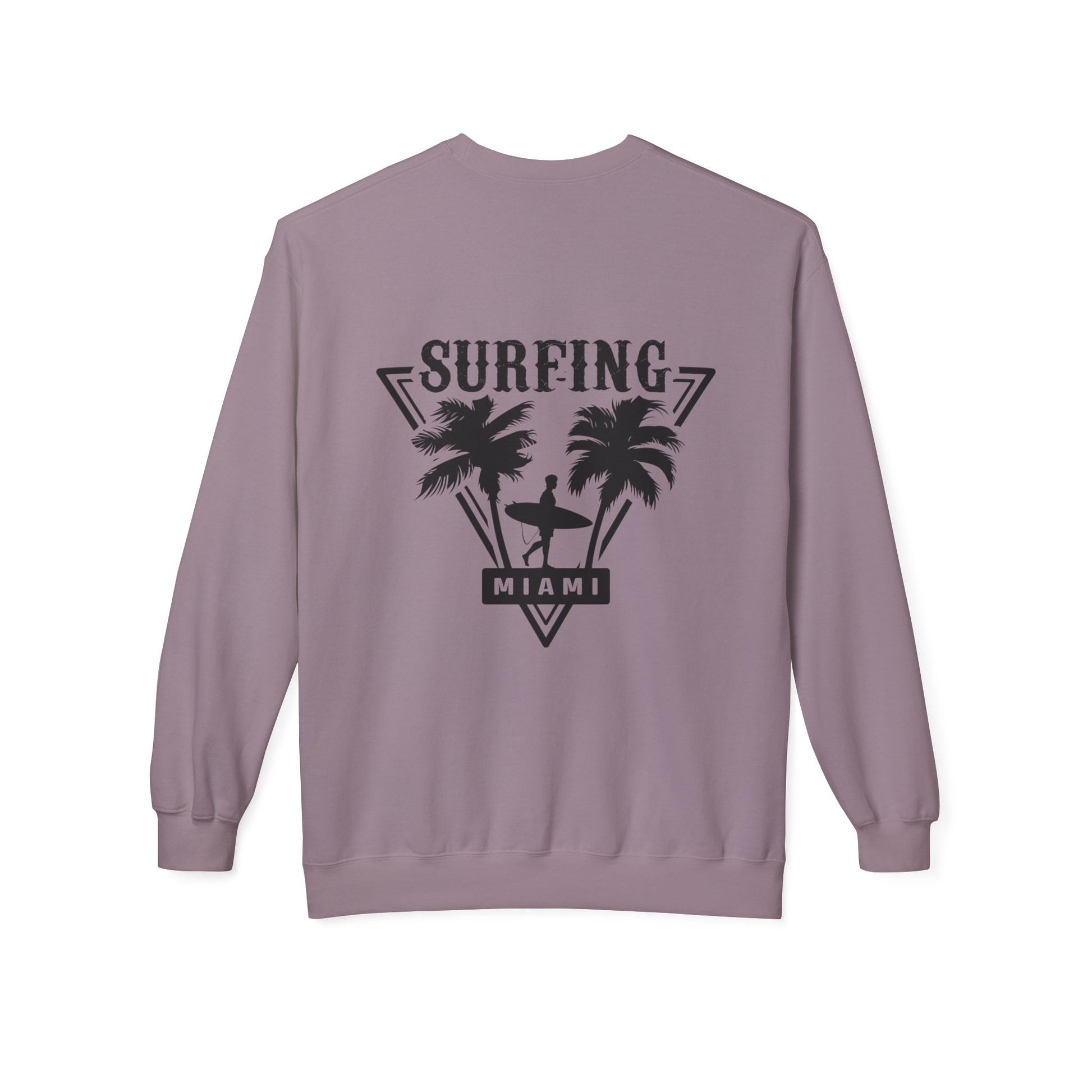 Miami Surfing Sweatshirt, Unisex Sweatshirt, Beach Lover Gift, Casual Layering Piece, Summer Vibes Apparel, Surfing Lifestyle Clothing