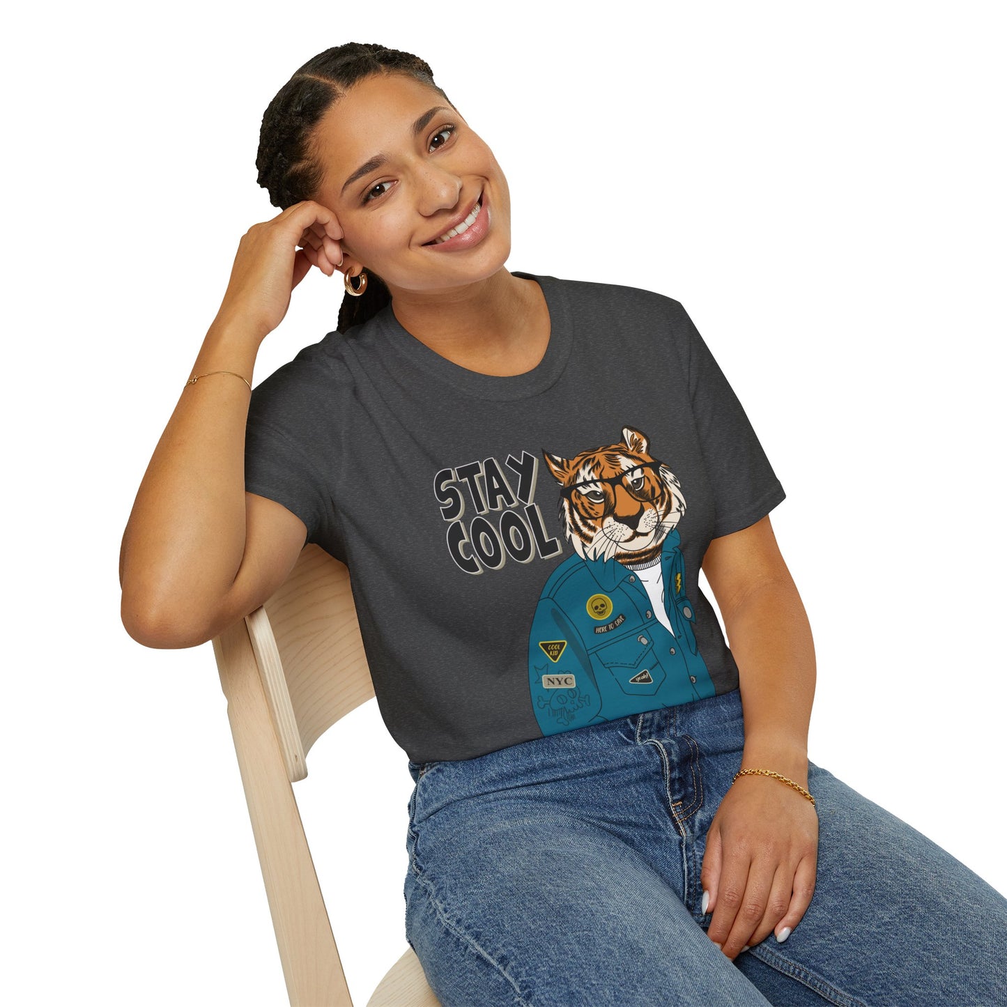 Cool Tiger Graphic T-Shirt | Stay Cool Tee, Unisex Sizes, Casual Wear, Gift for Animal Lovers, Everyday Style