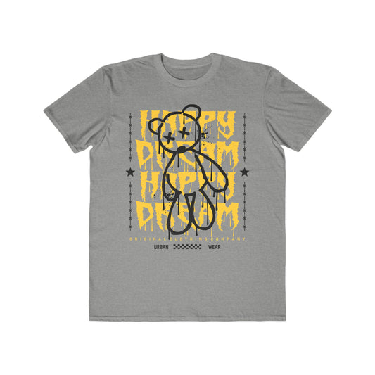 Happy Dream Bear Urban Wear For Men, Casual Graphic T-Shirt, Gift for Him, Trendy Summer Wear, Unique Streetwear Style Heather Grey