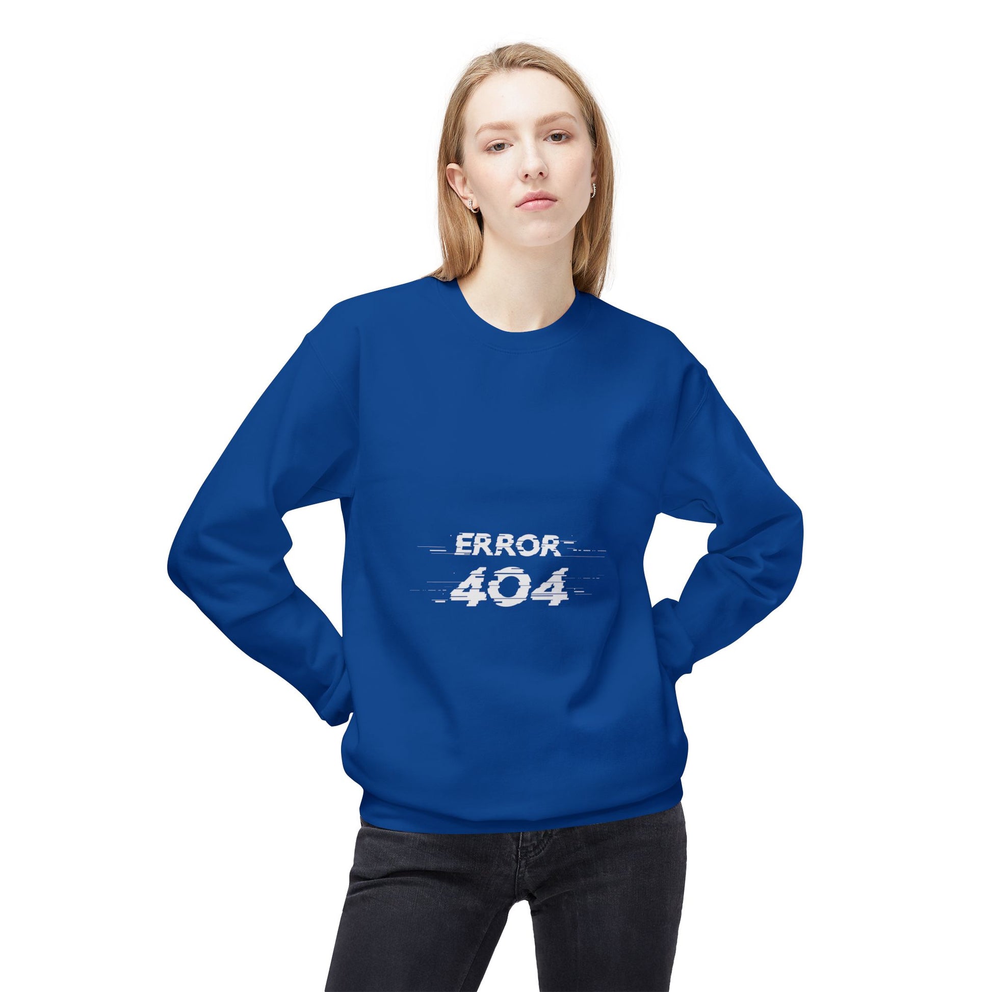 Error 404 Crewneck Sweatshirt, Funny Gift for Tech Lovers, Unisex Fleece Sweater, Casual Outfit, Geeky Humor Clothing