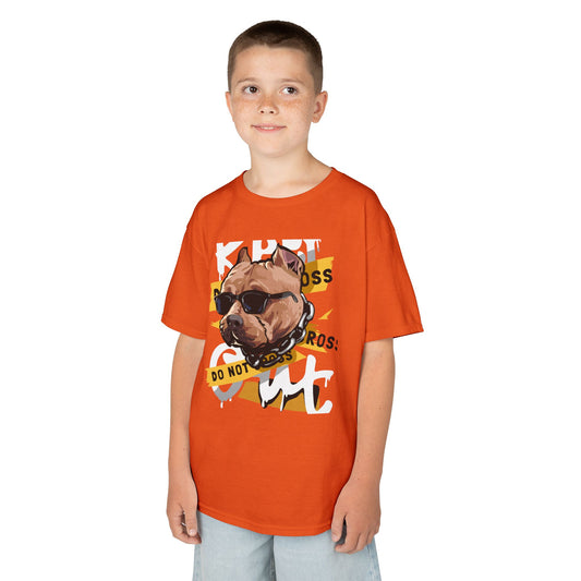 Cool Dog Graphic Kids Tee, Kids T-Shirt, Dog Lover Gift, Funny Animal Shirt, Birthday Gift, Casual Wear Orange