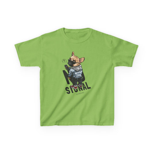 Kids Graphic Tee with Playful Dog Design, Casual Kids Tee, Pet Lovers Shirt, Fun Gift for Boys and Girls, Birthday Celebration Clothing Lime