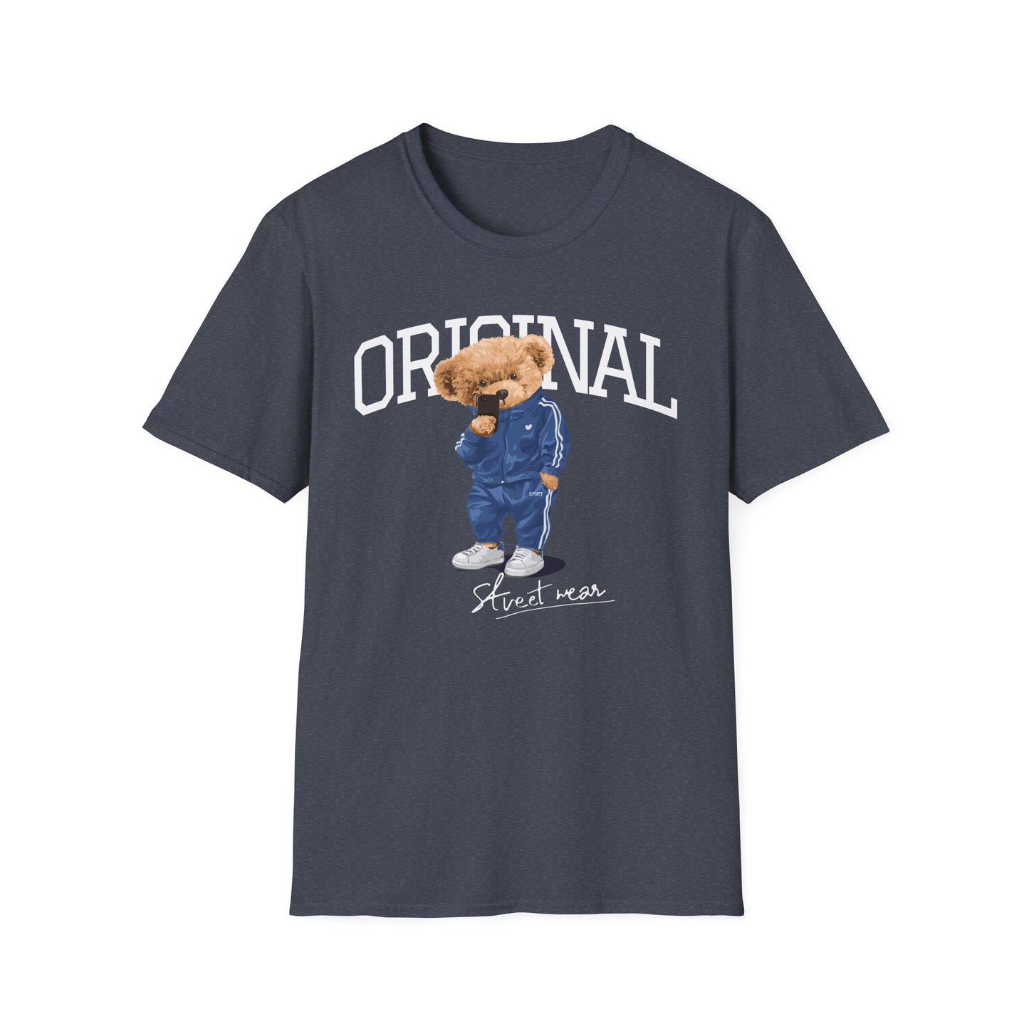 Original Streetwear Unisex Softstyle T-Shirt, Casual Graphic Tee, Trendy Streetwear Shirt, Gift for Him/Her, Everyday Wear, Fashion Gift Heather Navy