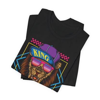 King Lion Graphic Tee, Funky T-Shirt, Hip Hop Style Shirt, Unisex Streetwear, Cool Gift for Him/Her, Casual Vibes, Summer Fashion