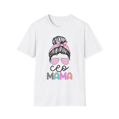 CEO Mama Graphic T-Shirt - Unisex Softstyle Tee, Perfect Gift for Mom, Birthday, Mother's Day, Casual Wear, Relaxed Fit White
