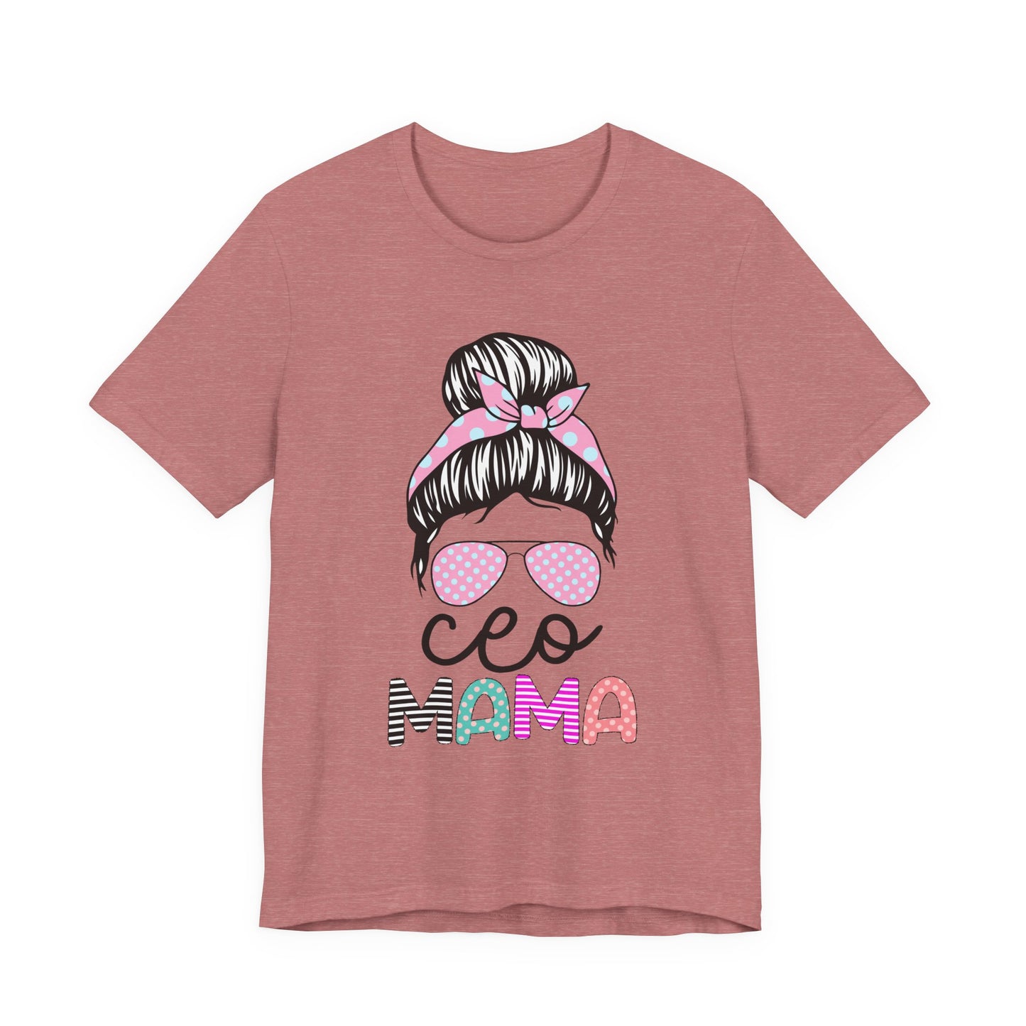 CEO Mama Graphic Tee, Unisex T-Shirt for Moms, Gift for New Mothers, Casual Summer Top, Fun Parenting Apparel, Mother's Day Gift Heather Mauve