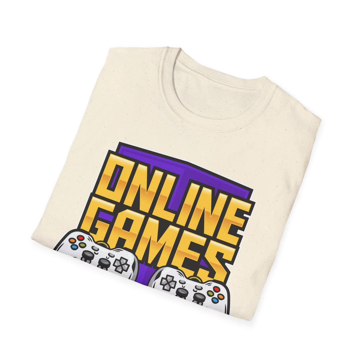 Unisex Softstyle Gaming T-Shirt, Retro Online Games Tee, Gift for Gamers, Casual Wear, Birthday and Holiday Apparel