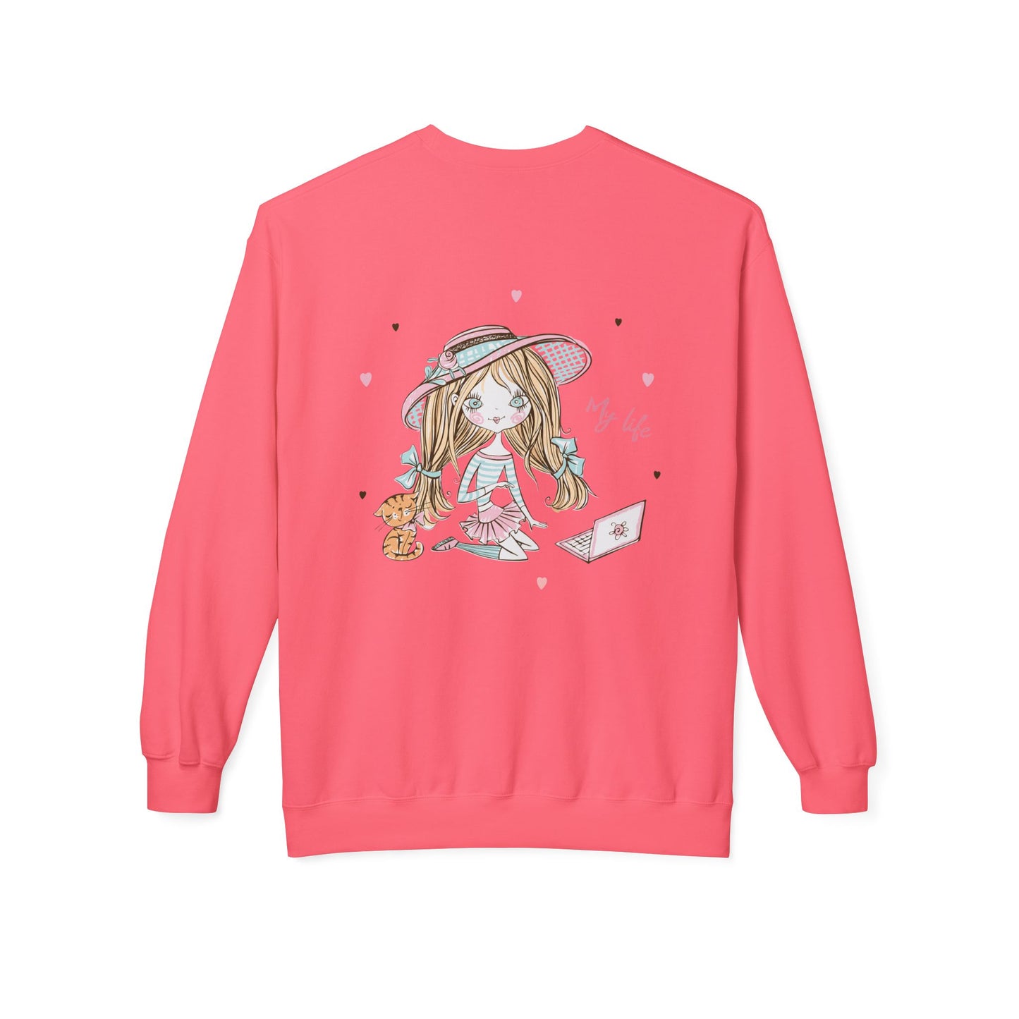 Cute Illustrated Crewneck Sweatshirt, Cozy Everyday Wear, Gift for Her, Fun Fashion, Casual Outfit, Birthday Present