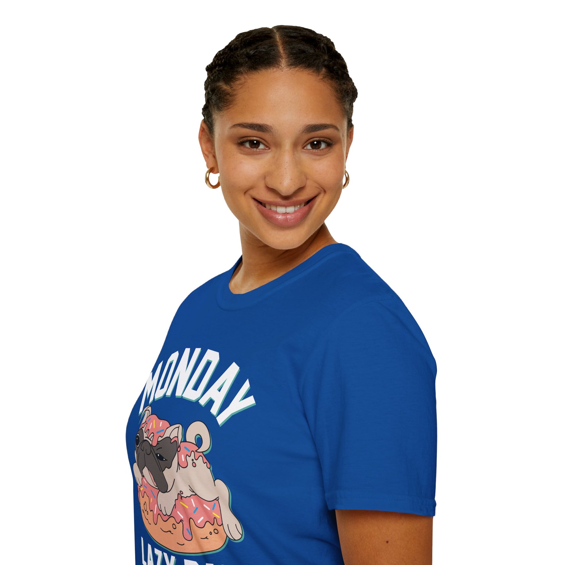 Cozy Cartoon Tee: Perfect for Lazy Days & Dog Lovers, Unisex Softstyle T-Shirt, Relaxed Fit, Casual Shirt, Cute Dog Design, Everyday Wear