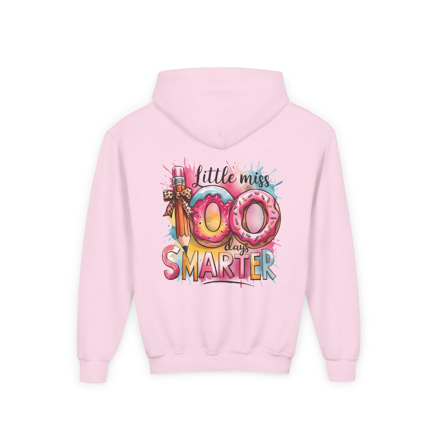 Youth Hooded Sweatshirt - Little Miss 100 Days Smarter Celebration Gift, Kids Birthday, School Milestone, Fun Apparel, Cute Kids Outfit