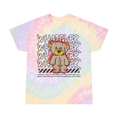 Unisex "Whatever It Takes" Tie Dye T-Shirt – Streetwear Graphic Tee with Flaming Bear & Motivational Quote – Soft Cotton