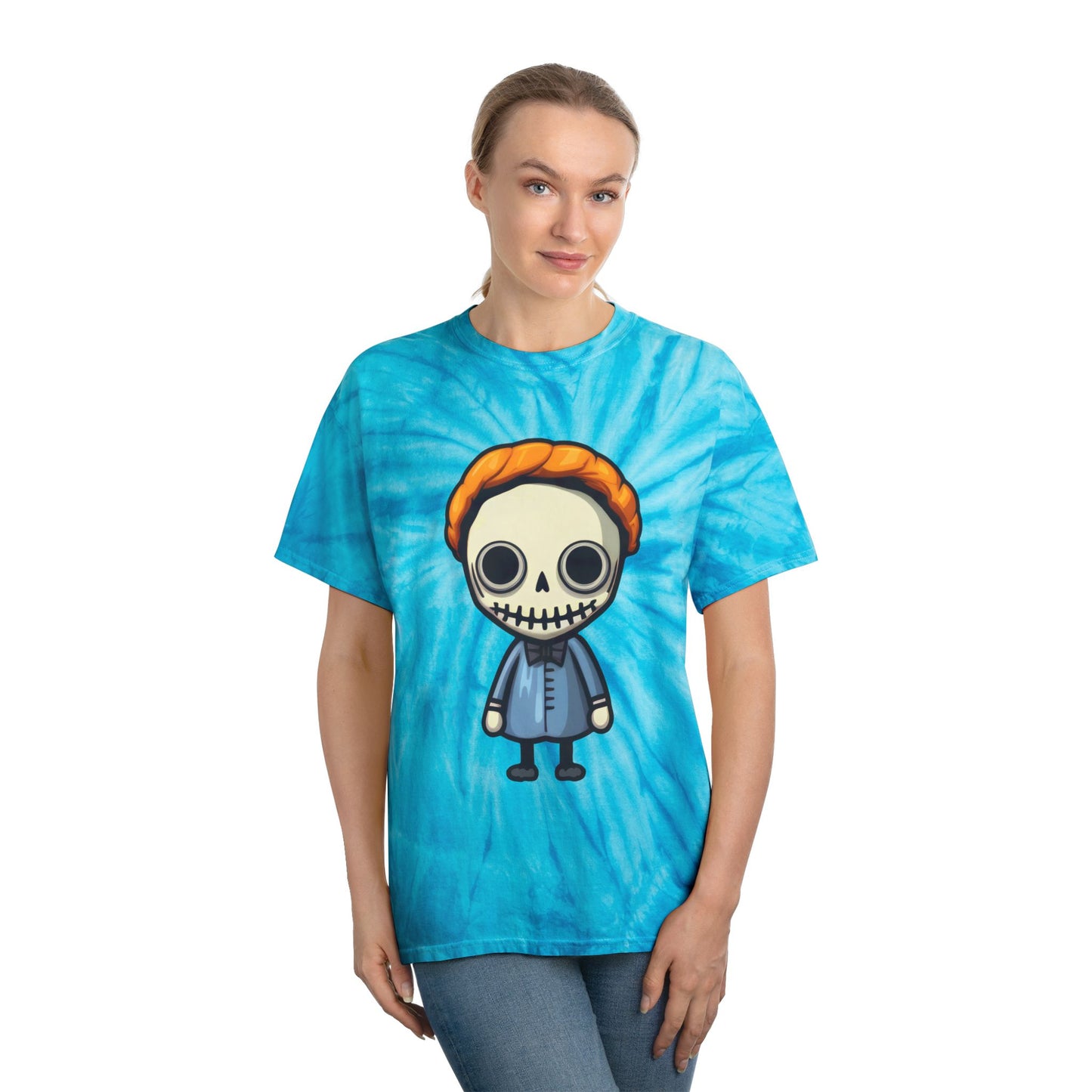 Tie-Dye Graphic Tee, Fun Skeleton Design, Casual Summer Shirt, Retro Festival Apparel, Vibrant Gift for Kids - Cozy Kawaii LLC