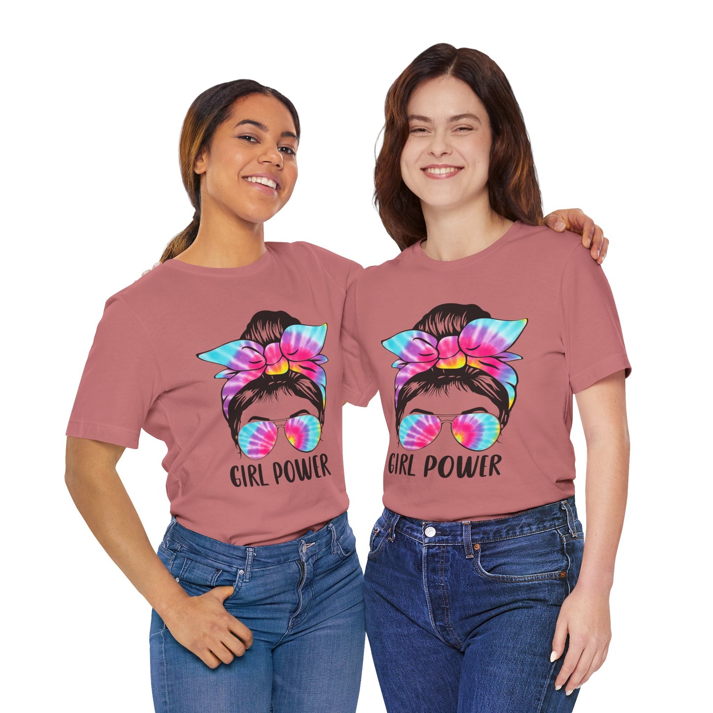 Girl Power Tie-Dye Tee, Unisex Short Sleeve Shirt, Feminist Apparel, Gift for Her, Casual Everyday Wear, Birthday Present