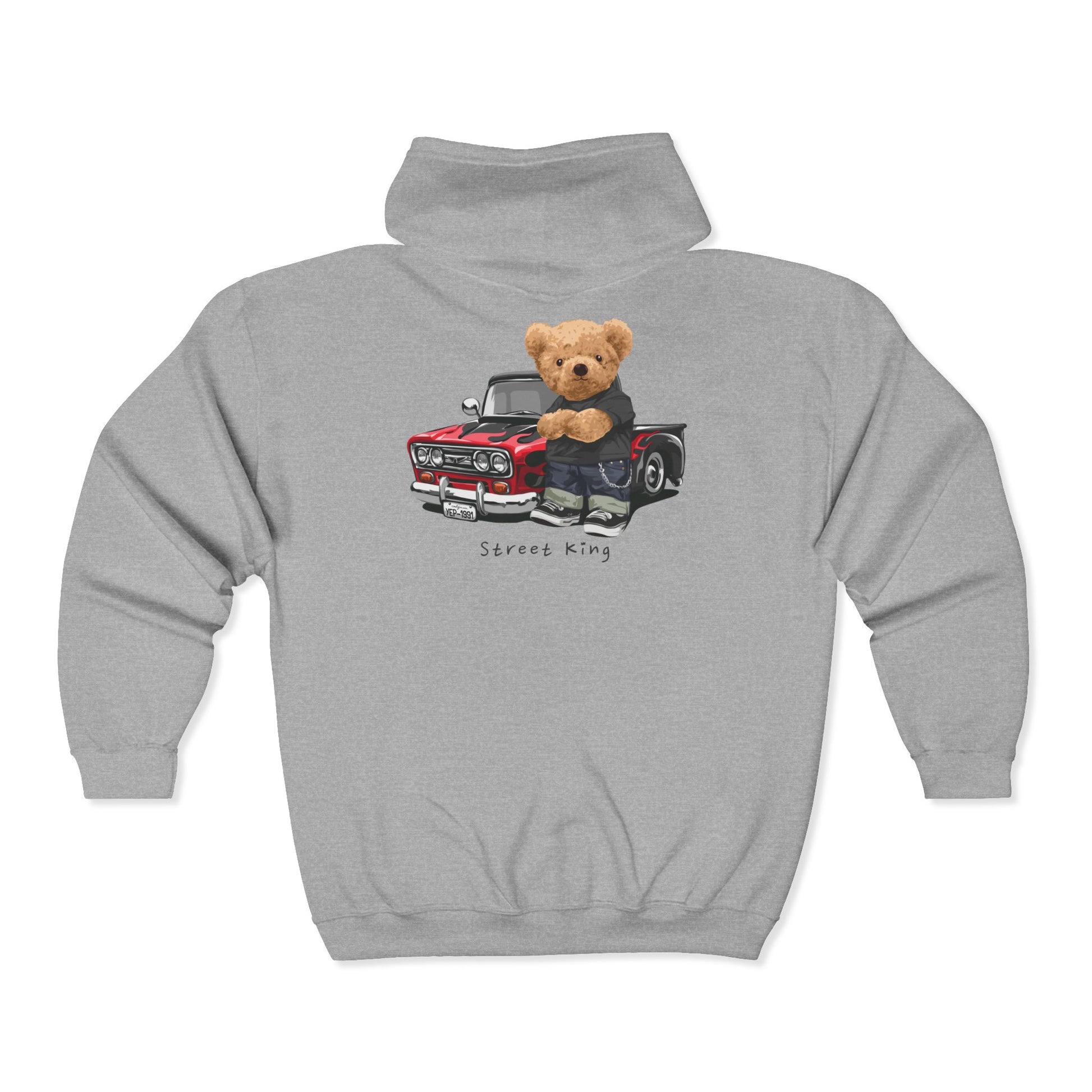 Cozy Bear Zip Hoodie - Cute Teddy Bear, Gift for Him/Her, Casual Wear, Fun Fashion