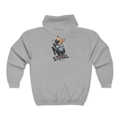 Cool Dog Design Full Zip Hoodie, Pet Lover Hoodie, Unisex Sweatshirt, Gift for Dog Owners, Animal Lover Apparel, Cozy Jacket