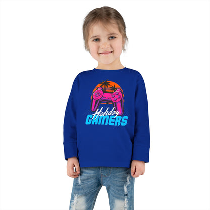 Holiday Gamers Toddler Long Sleeve Tee, Kids Gaming Shirt, Playful Toddler Apparel, Gift for Gamers, Fun Children's Top