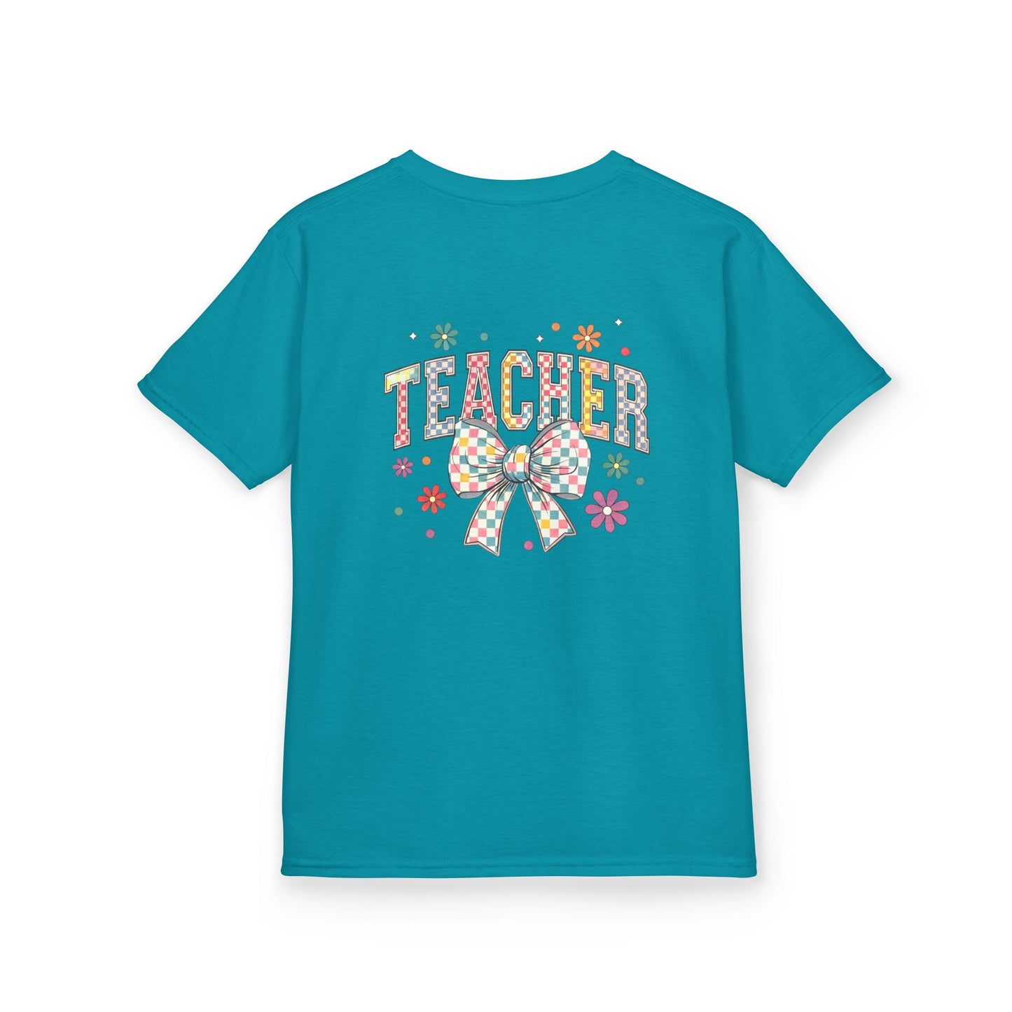 Teacher Kids Tee with Colorful Bow Design, Perfect for Back to School, Teacher Appreciation, Birthday Gift, Fun Classroom Wear
