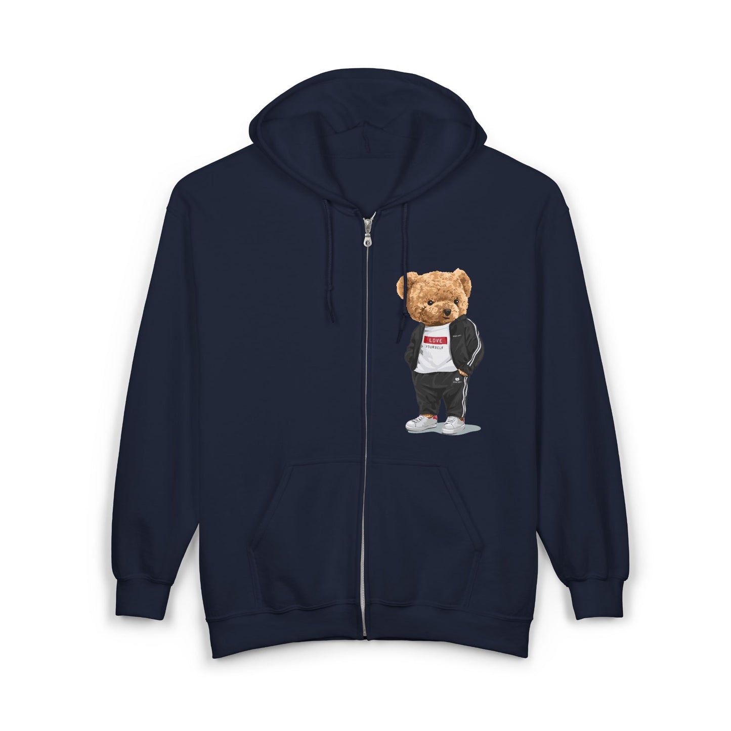 Trendy Bear Hoodie, Cute Animal Sweatshirt, Unisex Zip-Up Sweatshirt, Cozy Fall Outfit, Gift for Animal Lovers, Unique Fashion Statement