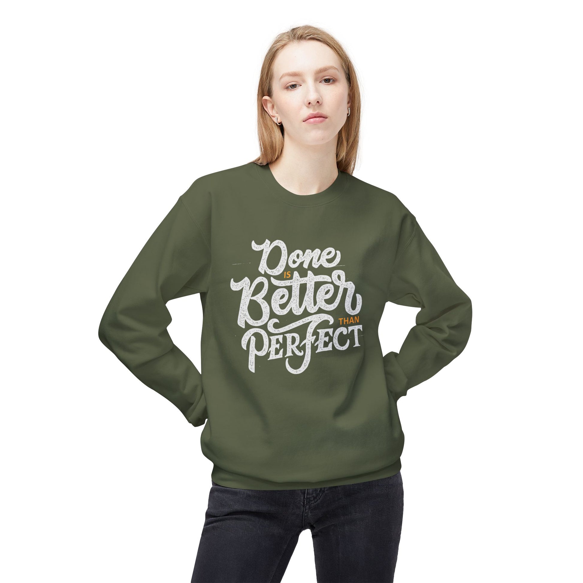 Motivational Fleece Sweatshirt: Cozy Crewneck, Perfect for Self-Care Days, Gift for Friends, Inspirational Quotes, Peer Encouragement