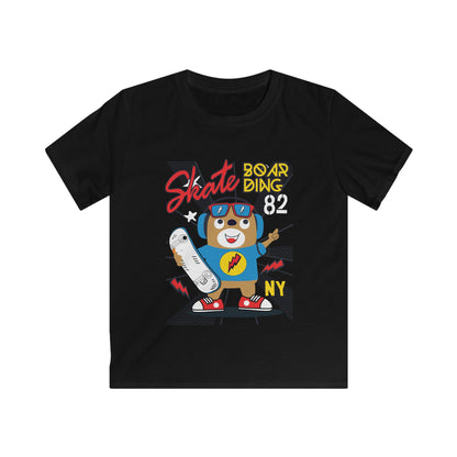 Cool Skateboarding Tee for Kids, Fun Graphic Tee, Youth Skate T-Shirt, Gift for Boys & Girls, Birthday or Summer Wear Black