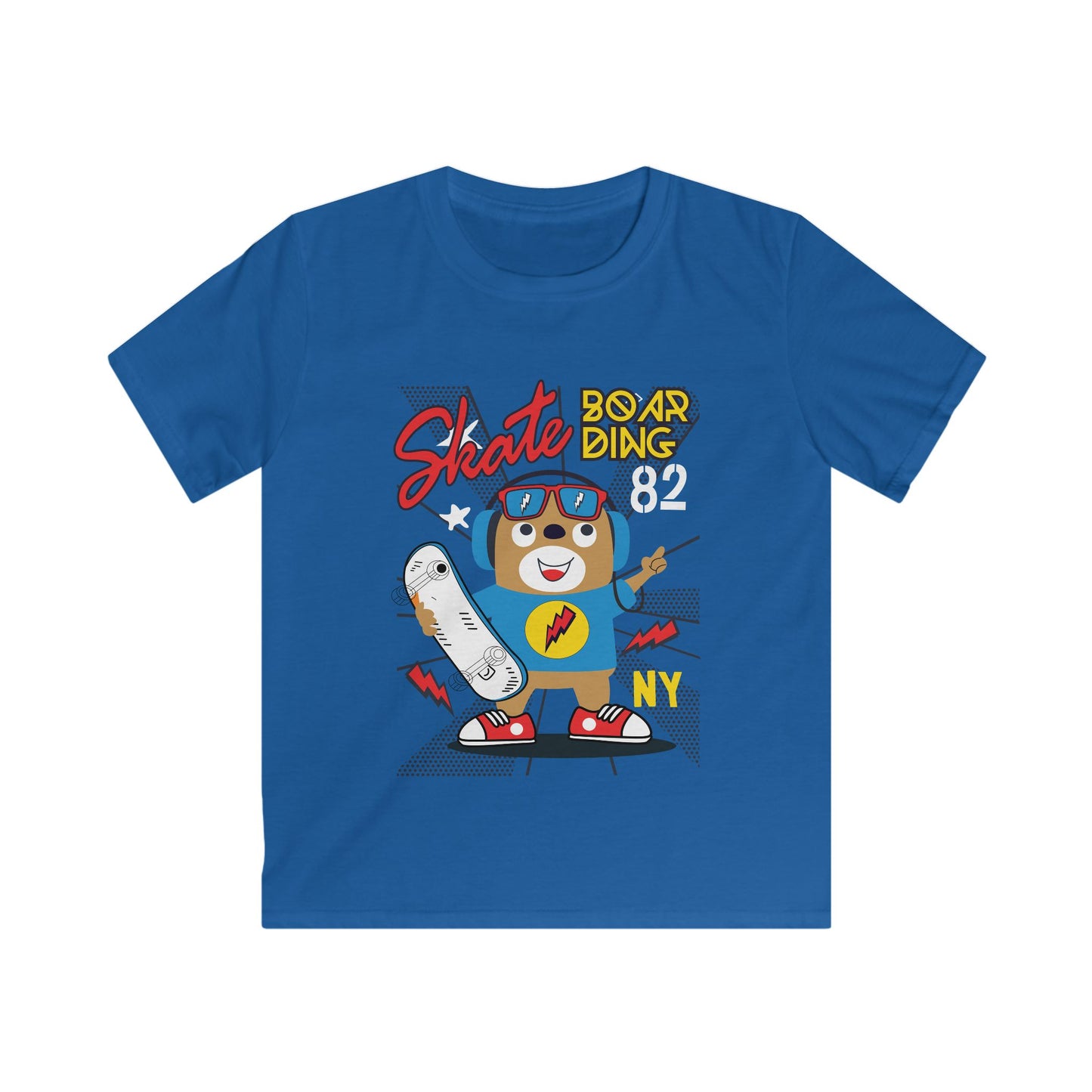 Cool Skateboarding Tee for Kids, Fun Graphic Tee, Youth Skate T-Shirt, Gift for Boys & Girls, Birthday or Summer Wear Royal