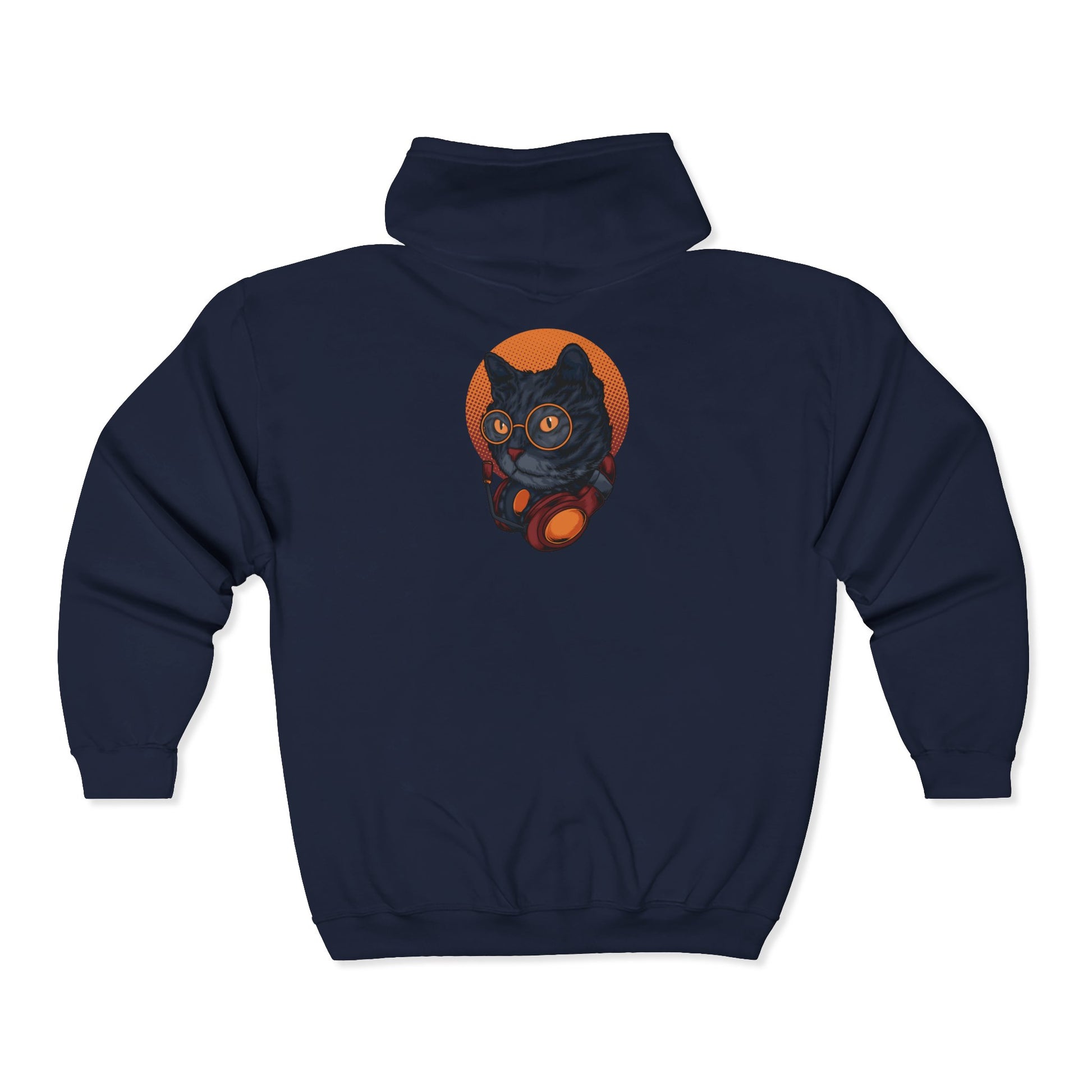 Cozy Cat-Themed Zip-Up Hoodie, Cat Lover Gift, Halloween Apparel, Unisex Sweatshirt, Casual Wear