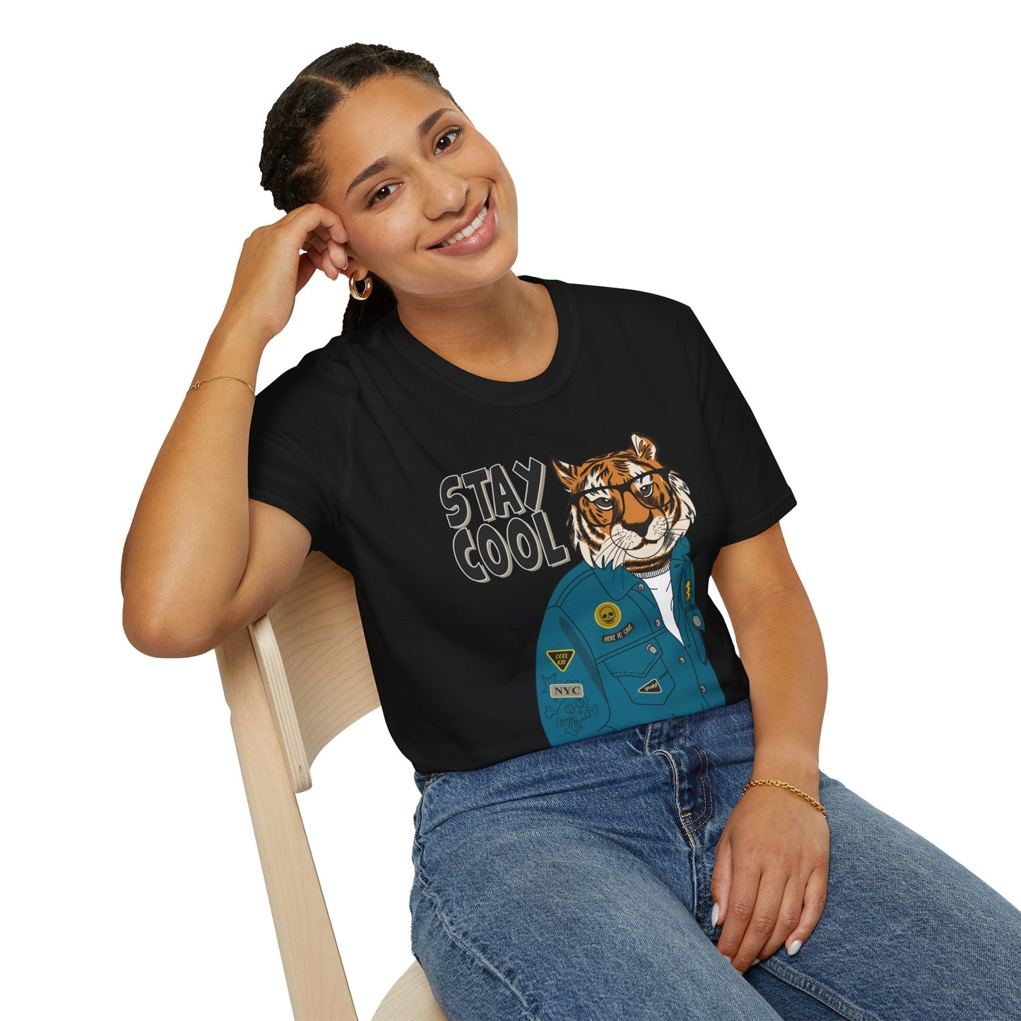 Cool Tiger Graphic T-Shirt | Stay Cool Tee, Unisex Sizes, Casual Wear, Gift for Animal Lovers, Everyday Style