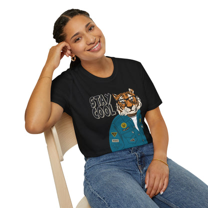Cool Tiger Graphic T-Shirt | Stay Cool Tee, Unisex Sizes, Casual Wear, Gift for Animal Lovers, Everyday Style