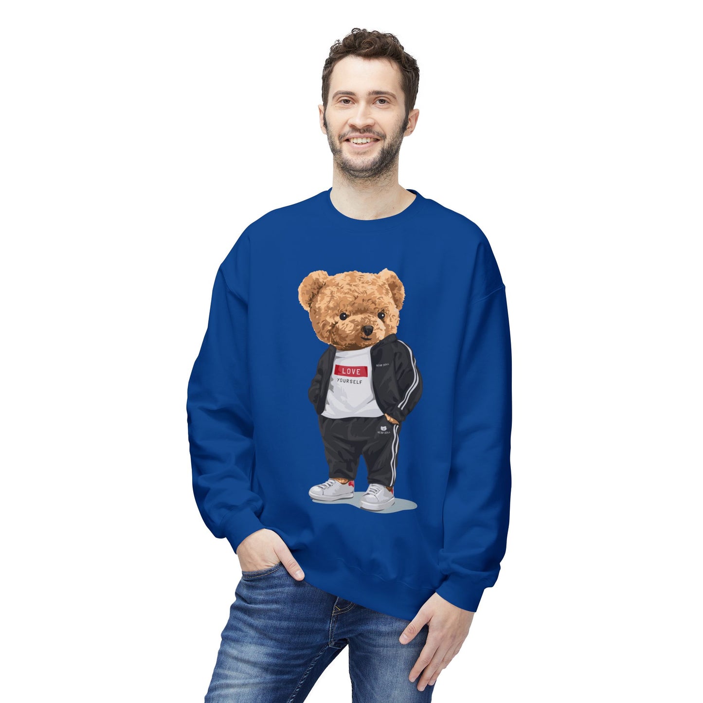Teddy Bear Sweatshirt - Perfect for Teens, Gifts, Casual Wear, Winter Essentials, Cute Graphic Apparel