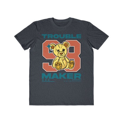 Trouble Maker Tee - Fun Graphic Shirt, Urban Wear For Men, Unique Fashion Statement, Trendy Everyday Apparel Heather Navy