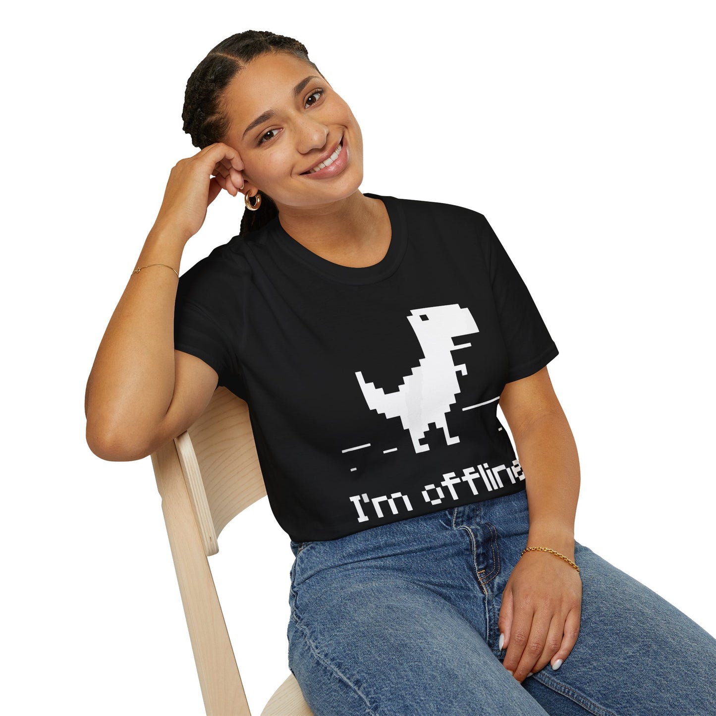 Retro Dinosaur Tee - I'm Offline T-Shirt | Perfect Gift for Gamers, Casual Wear, Retro Design, Birthday Surprise, Fun Gift
