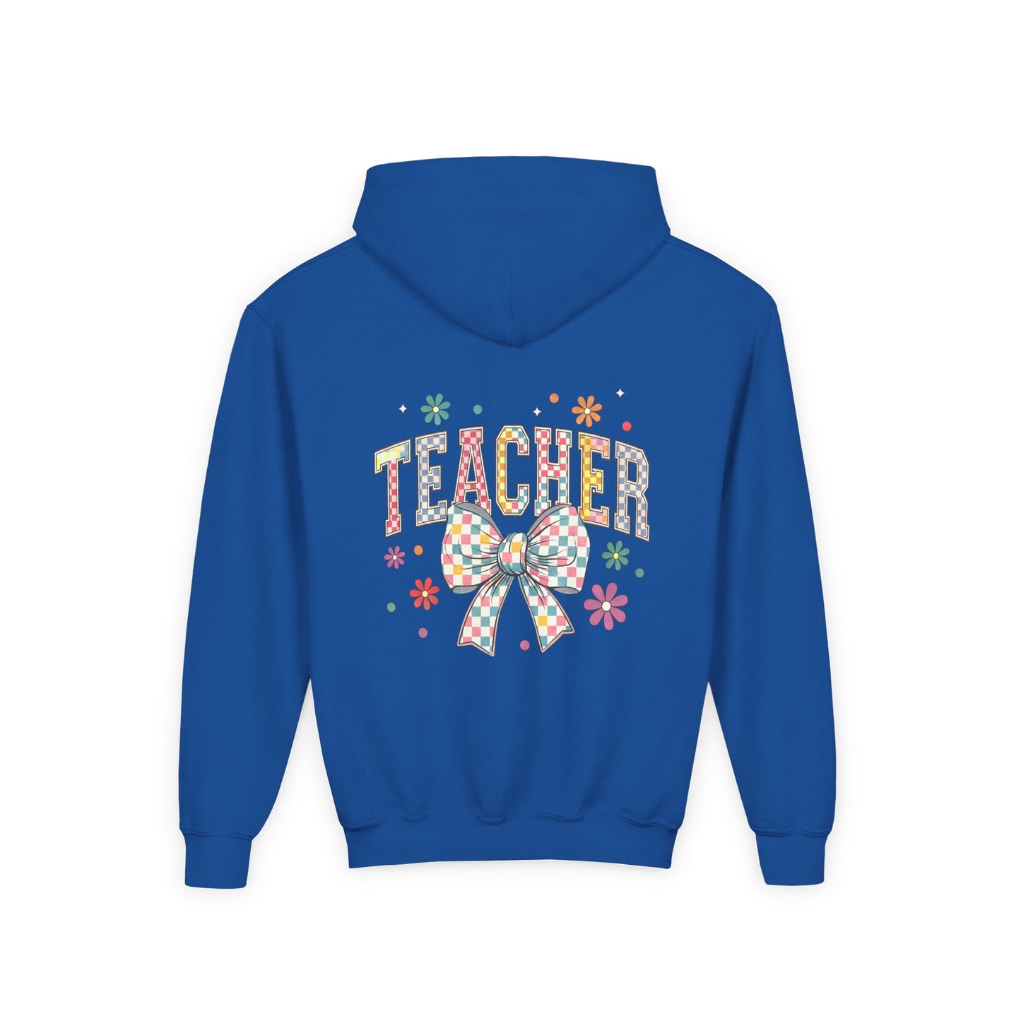 Teacher Appreciation Youth Hooded Sweatshirt - Cute Bow Design, Perfect Gift for Educators, Back to School, Christmas, Birthday
