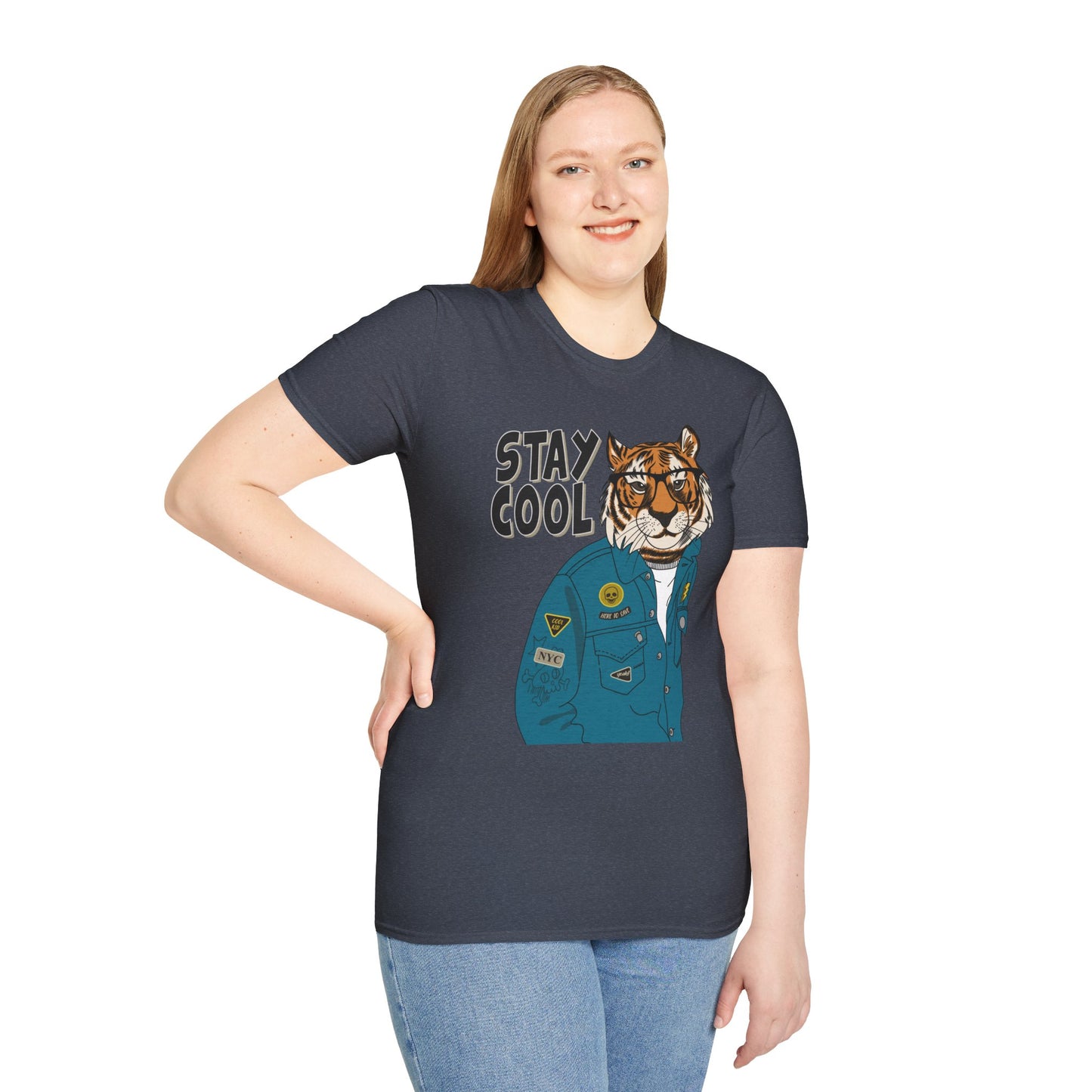 Cool Tiger Graphic T-Shirt | Stay Cool Tee, Unisex Sizes, Casual Wear, Gift for Animal Lovers, Everyday Style
