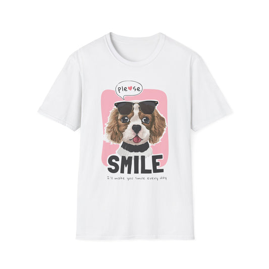 Cute Dog Smile T-Shirt, Dog Lover Gift, Pet Theme Apparel, Funny Animal Tee, Happy Summer Style White