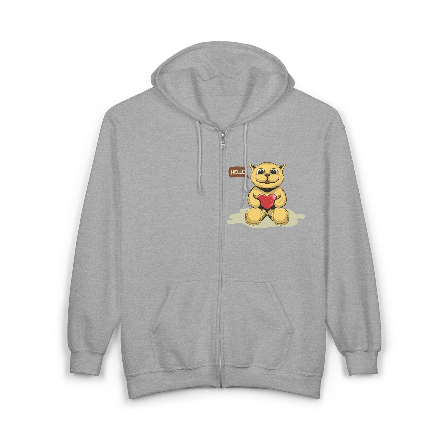 Cute Bear Zip-Up Hoodie, Cozy Sweatshirt, Warm Layering Piece, Gifts for Friends, Casual Wear, Valentine’s Day Gift, Unisex Apparel