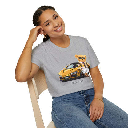 Luxury Lifestyle Bear T-Shirt, Vintage Car Tee, Unisex Graphic Shirt, Cool Fashion Apparel, Gift for Car Enthusiasts