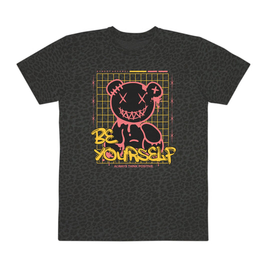 Men's Graphic T-Shirt - Be Yourself, Cool Casual Tee, Streetwear Style, Unique Gift for Him, Trendy Wear for Every Occasion Black Leopard