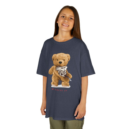 Cute Teddy Bear Kids Tee, Kids Cotton T-Shirt, Fun Graphic Tee, Childrens Holiday Gift, Soft Casual Wear