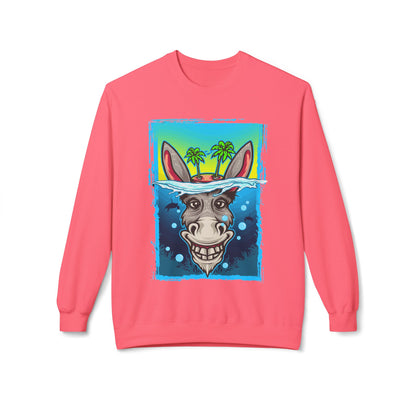 Playful Animal Graphic Crewneck Sweatshirt, Funny Sweatshirt, Unique Gift, Casual Wear, Unisex Apparel, Perfect for Parties Pink Lemonade