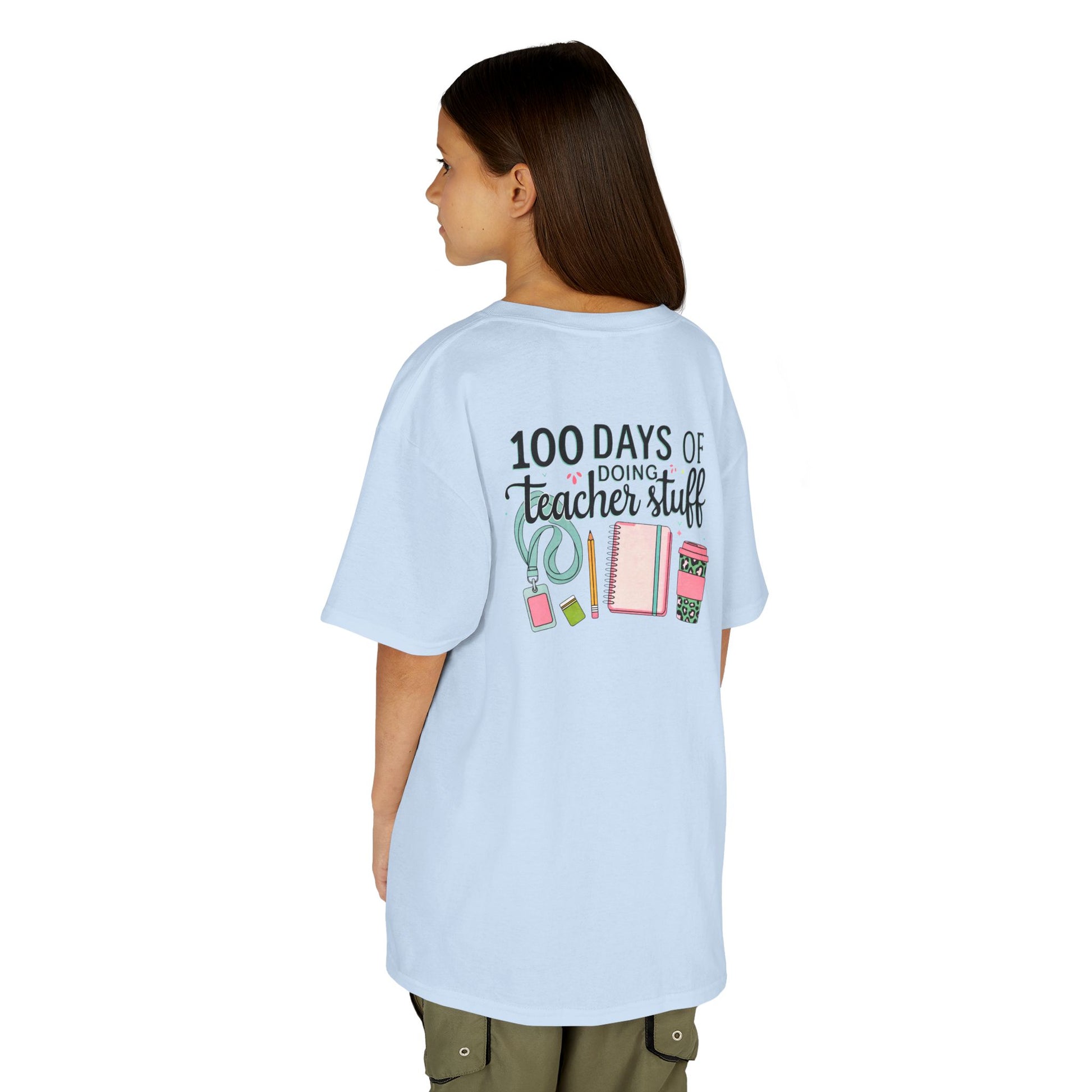 Teacher Appreciation Kids Tee, 100 Days of Teacher Stuff Shirt, School Spirit Tee, Gift for Future Educators, Kids' Classroom Apparel