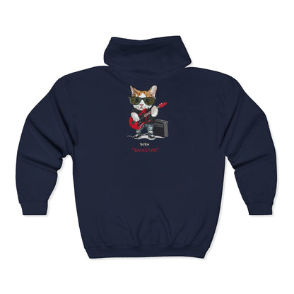 Rock Cat Hoodie: Cool Unisex Sweatshirt for Music Lovers, Gift for Cat Lovers, Fun Casual Wear, Perfect for Birthdays, Holidays