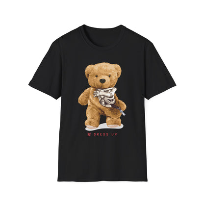 Cute Bear Graphic T-Shirt, Casual Cotton Tee, Fun Birthday Gift, Everyday Wear, Unique Animal Tee, Teddy Bear Shirt Black