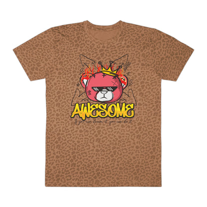 Awesome Leopard Print Tee for Trendsetters, Unisex Graphic T-Shirt, Casual Wear, Unique Gift, Birthday Celebration, Fashion Statement Brown Leopard