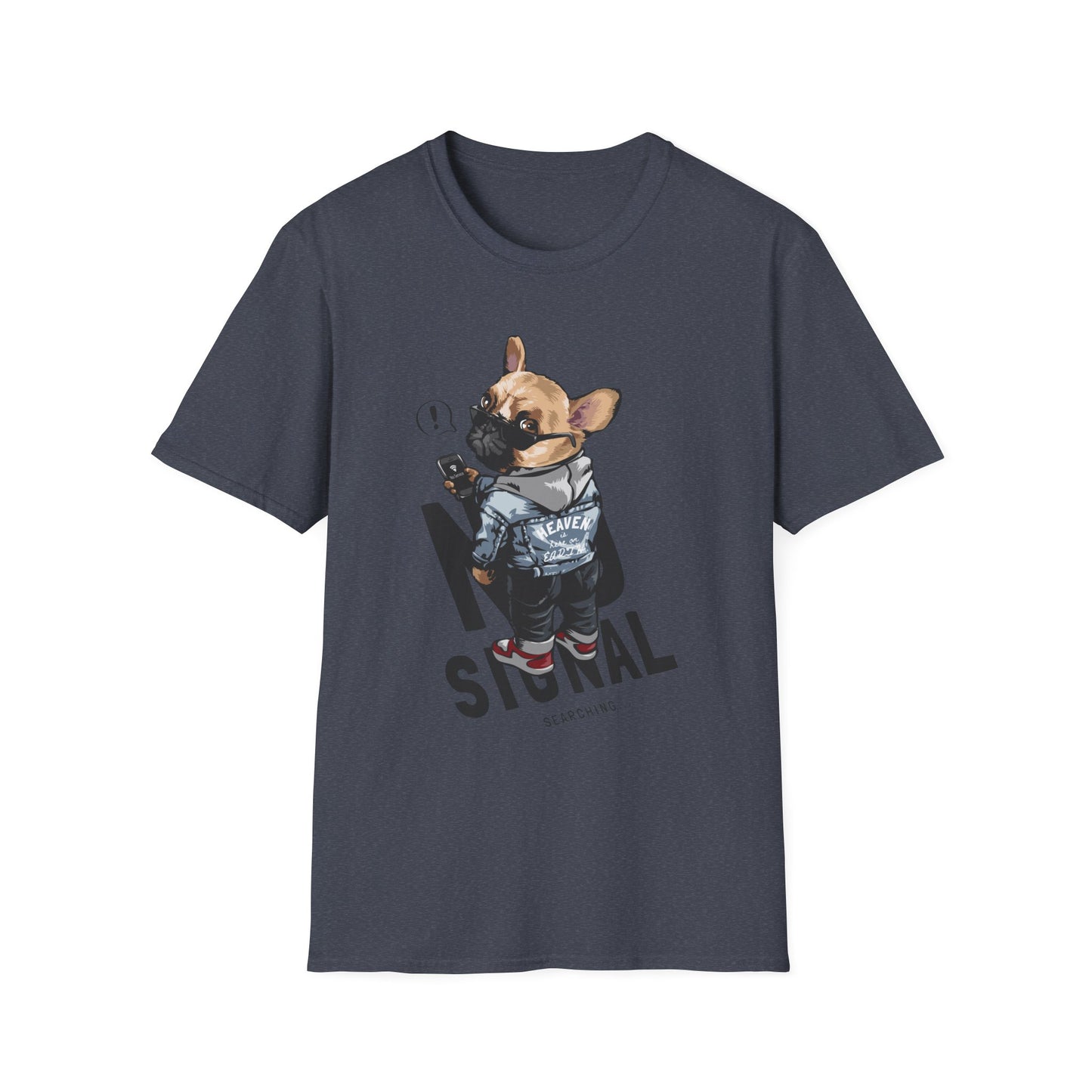 Cool Dog Graphic T-Shirt, Fun Pet Lover Tee, Casual Style for Any Occasion, Unique Gift for Dog Owners, Animal Lover Apparel Heather Navy