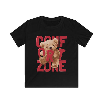 Comfort Zone Kids Tee, Cute Bear T-Shirt, Kids' Sweatshirt, Playful Comfort Shirt, Fun Gift for Boys and Girls Black