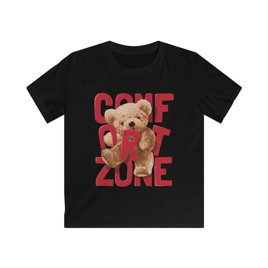 Comfort Zone Kids Tee, Cute Bear T-Shirt, Kids' Sweatshirt, Playful Comfort Shirt, Fun Gift for Boys and Girls Black