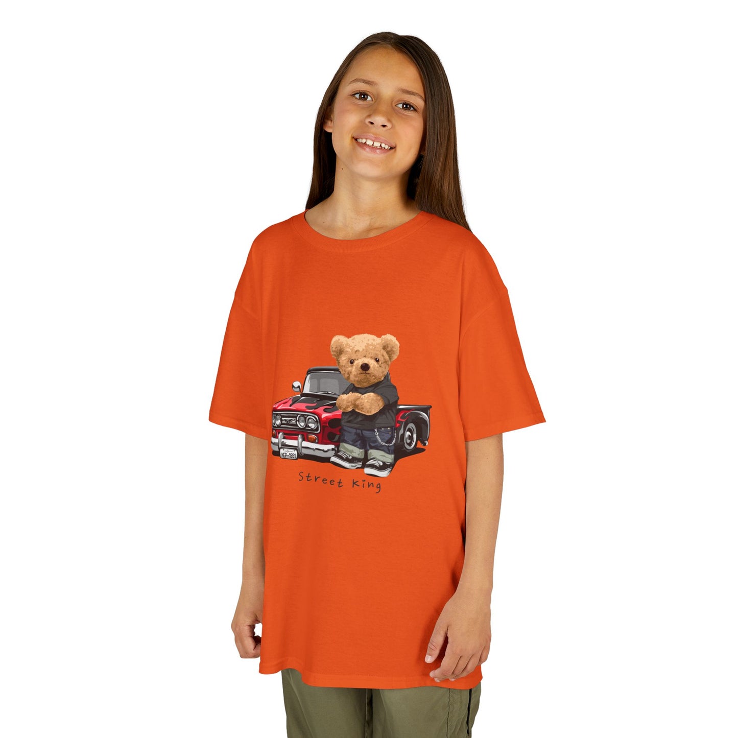Adorable Kids Teddy Bear Tee, Fun Kids Shirt, Cute Casual Wear, Animal Lover Gift, Birthday Present, Childrens Clothing Orange