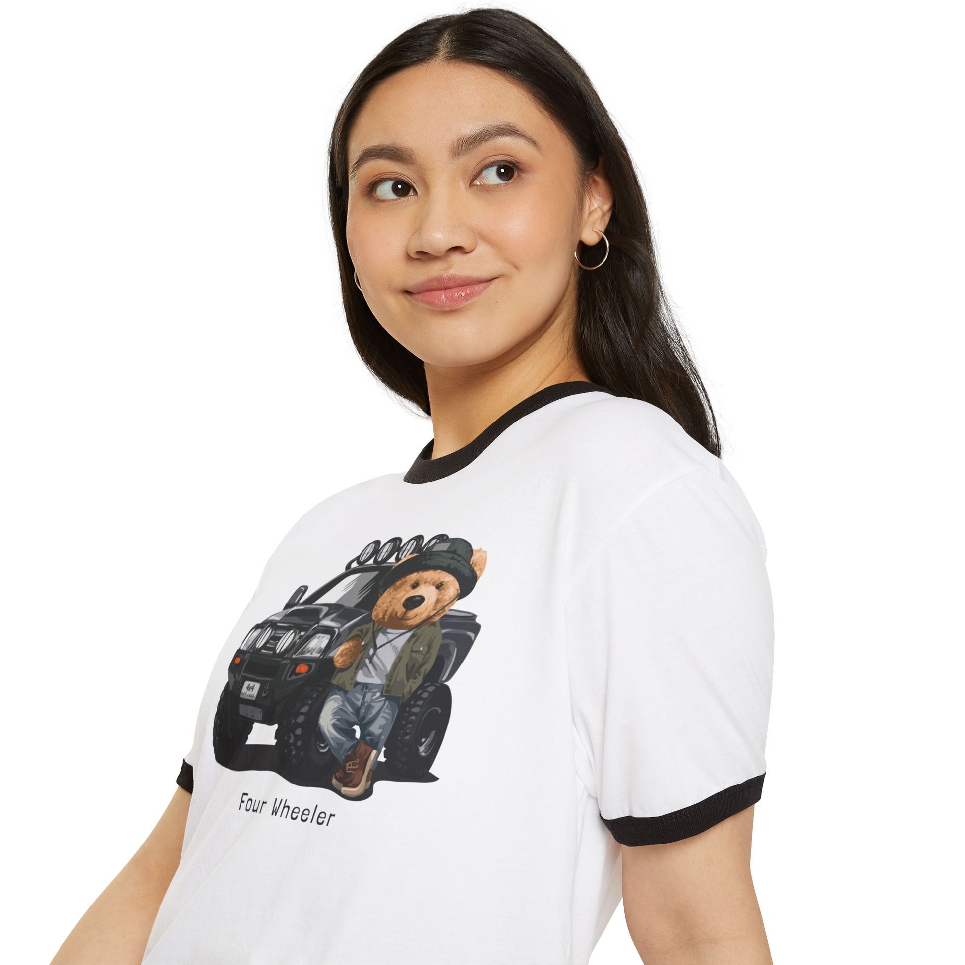 Adventure Bear Ringer T-Shirt | Casual Wear, Gifts for Kids & Teens, Outdoor Enthusiasts, Cute Graphic Tee, Birthday Present